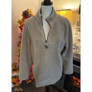 True Grit women's small fleece Sherpa sweater tan‎